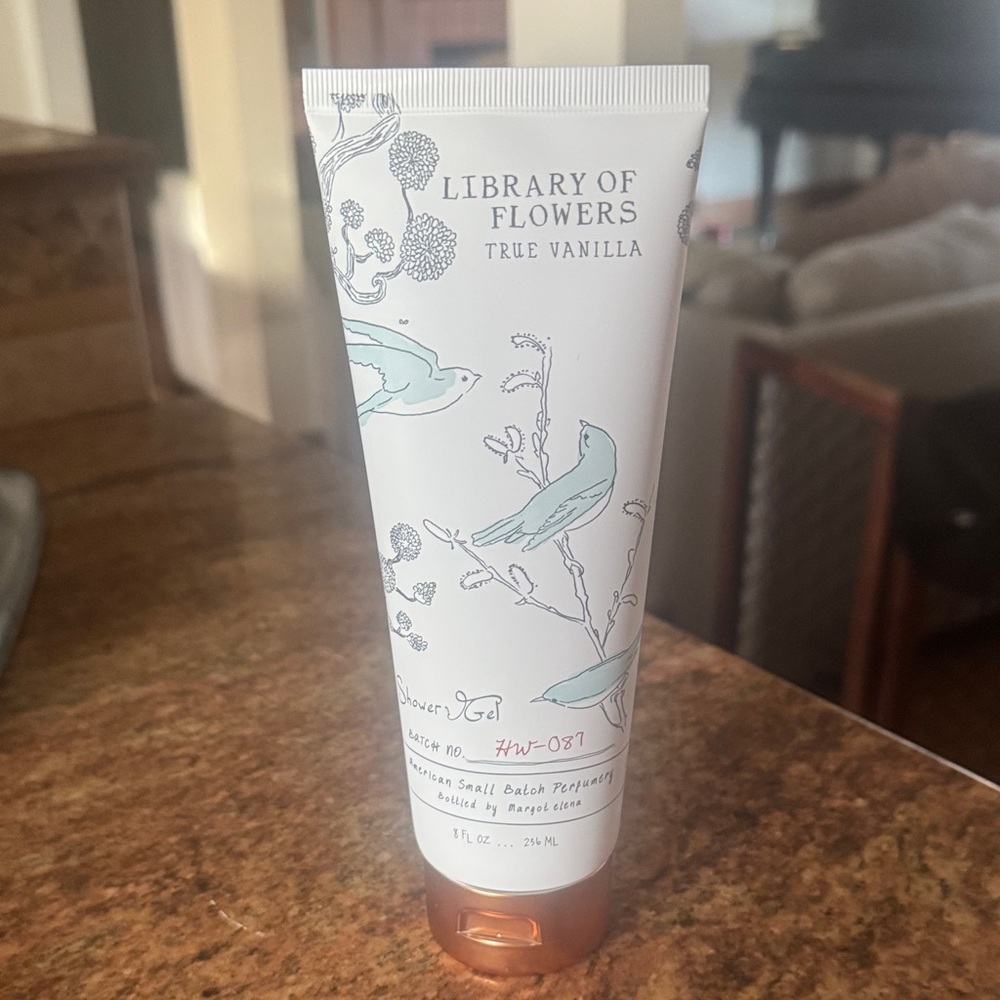 Library of Flowers True Vanilla Shower Gel, 8 ounce